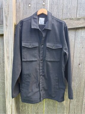 GAP Men's Dark Charcoal Button-Front Field Jacket